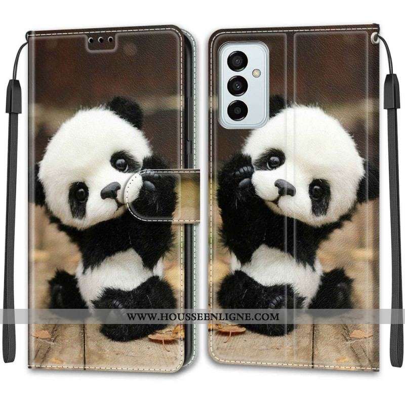 Housse Samsung Galaxy M23 5G Petit Panda à Lanière