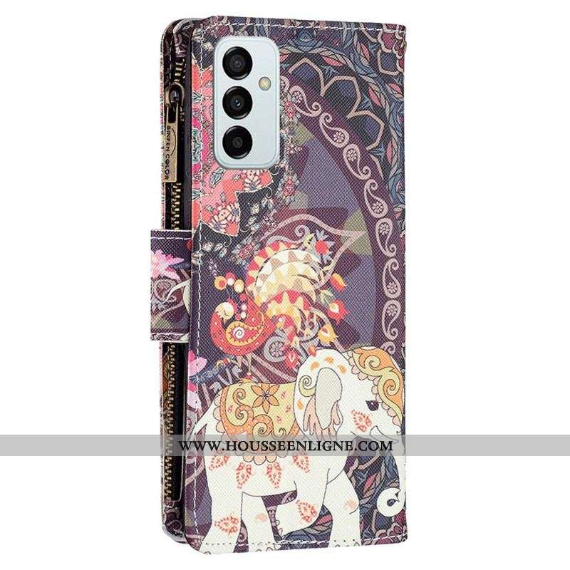 Housse Samsung Galaxy M23 5G Porte-monnaie et lanière Éléphant