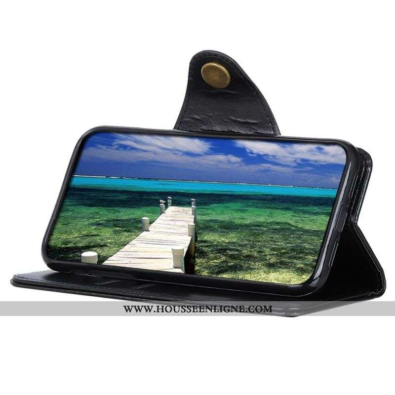 Housse Samsung Galaxy M23 5G Simili Cuir Bouton Verni KHAZNEH