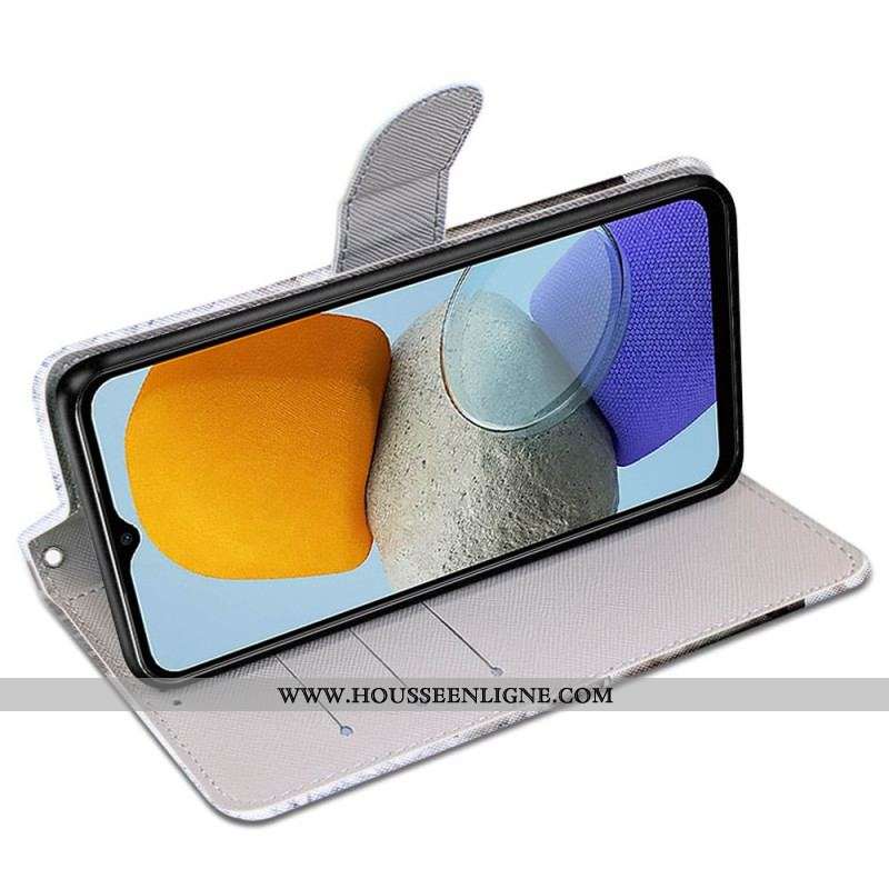 Housse Samsung Galaxy M23 5G Triangle en Marbre et Paillettes