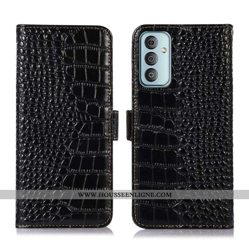 Housse Samsung Galaxy M23 5G Véritable cuir Style Crocodile
