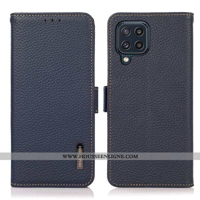 Housse Samsung Galaxy M32 Cuir Litchi KHAZNEH RFID