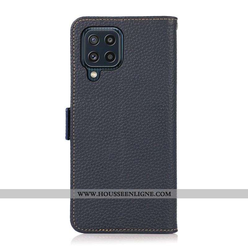 Housse Samsung Galaxy M32 Cuir Litchi KHAZNEH RFID