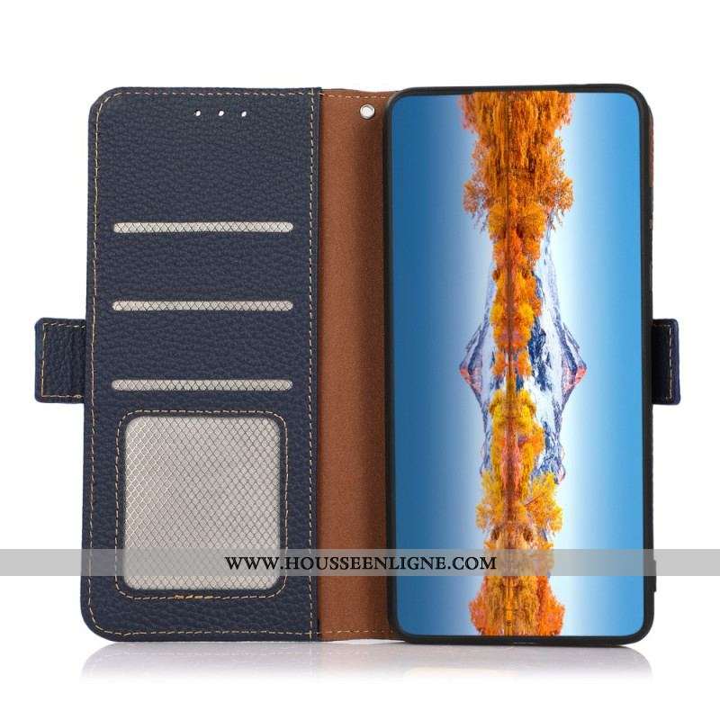 Housse Samsung Galaxy M32 Cuir Litchi KHAZNEH RFID