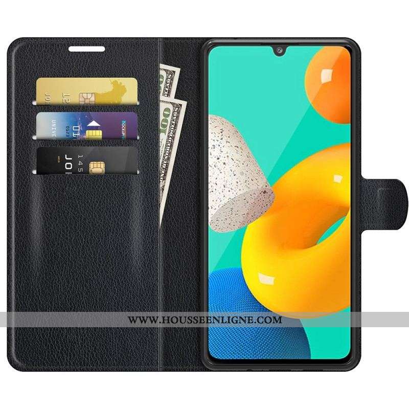 Housse Samsung Galaxy M32 Effet Cuir Litchi Classique