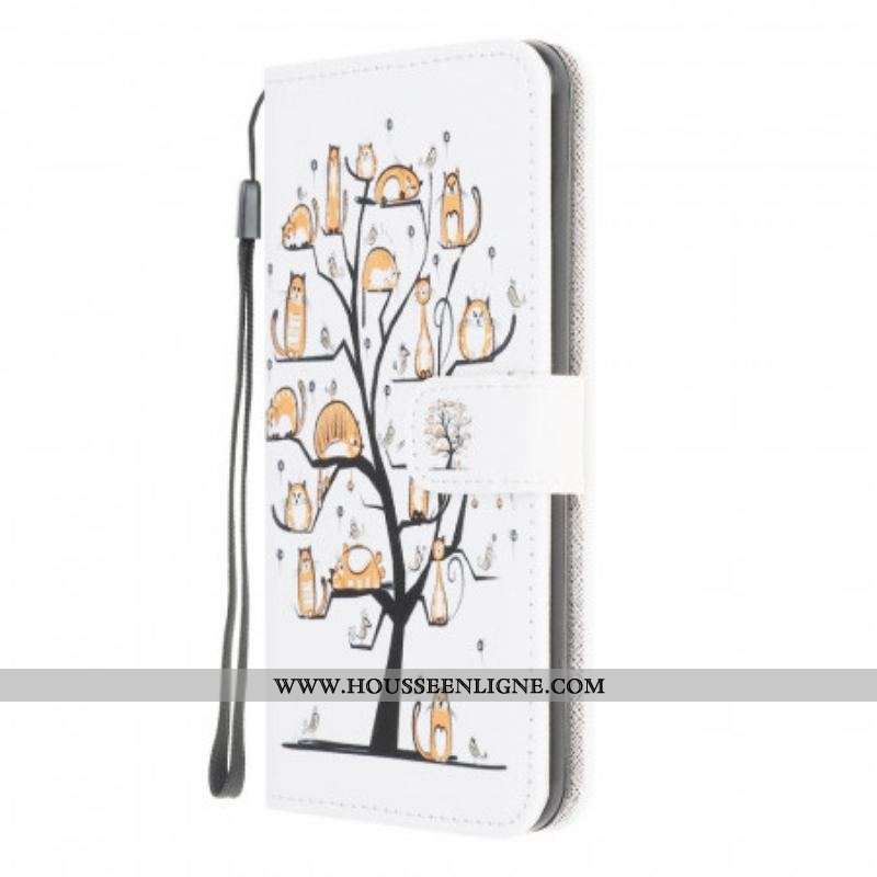 Housse Samsung Galaxy M32 Funky Cats à Lanière