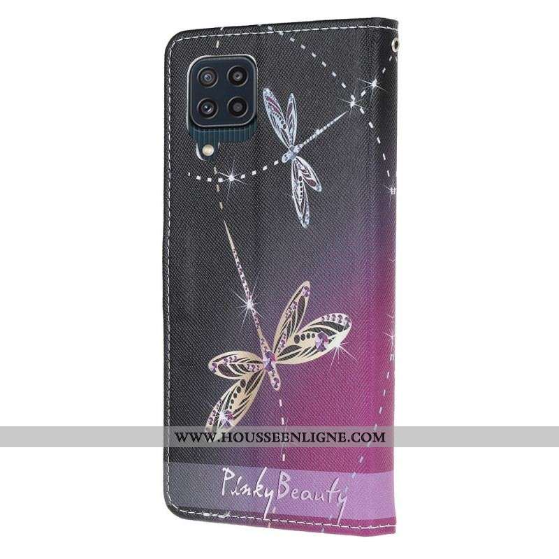 Housse Samsung Galaxy M32 Libellules à Lanière