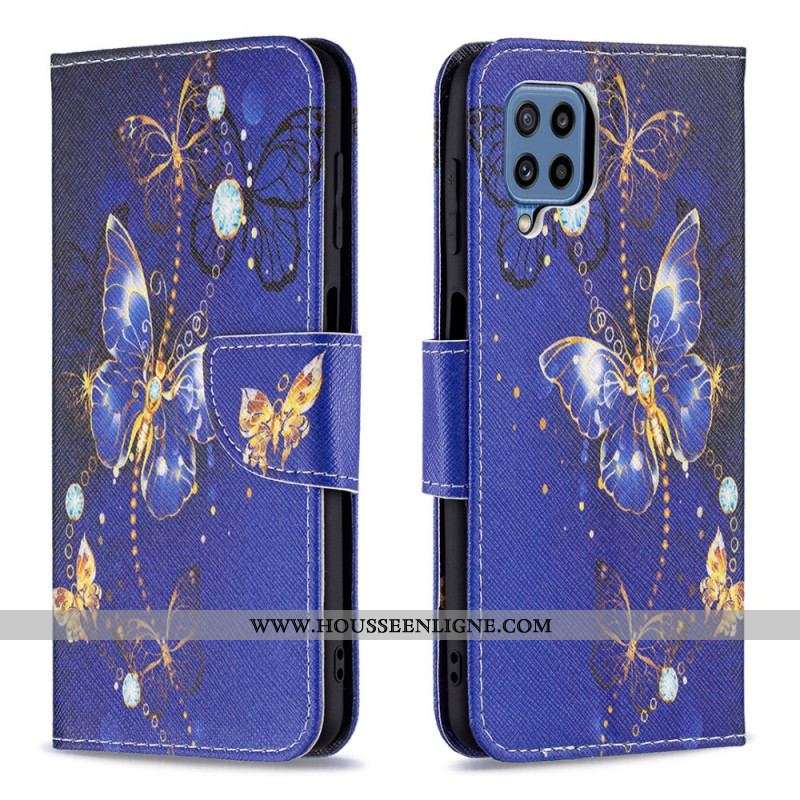 Housse Samsung Galaxy M32 Papillons Dorés
