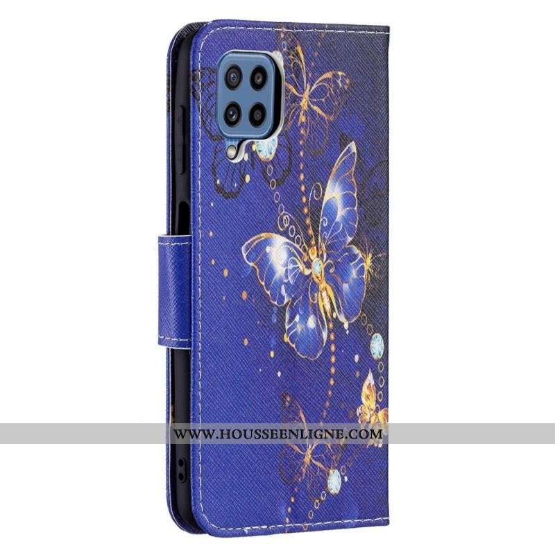 Housse Samsung Galaxy M32 Papillons Dorés