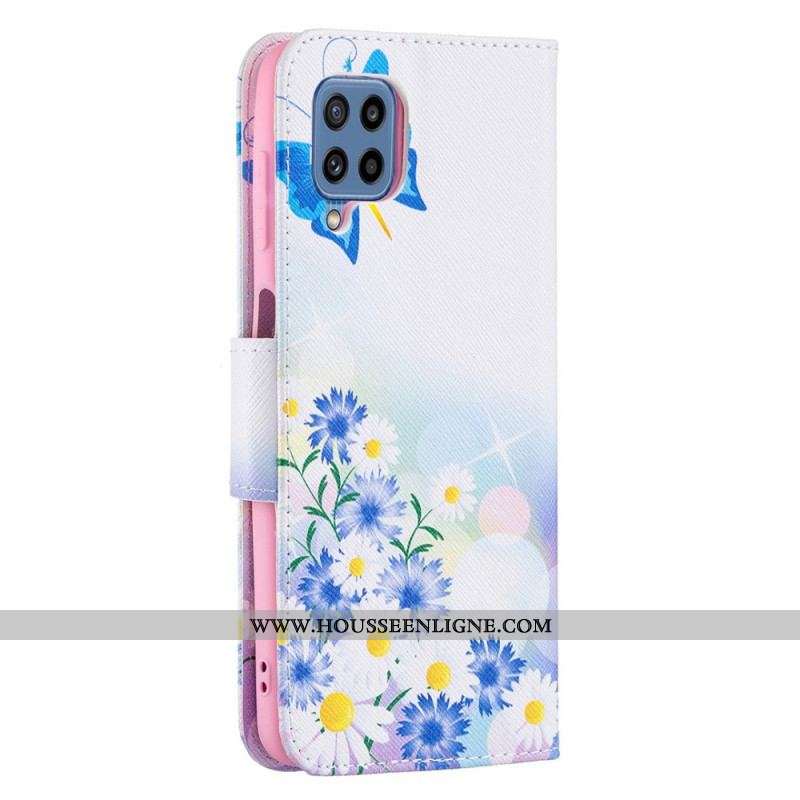 Housse Samsung Galaxy M32 Papillons et Fleurs Peints