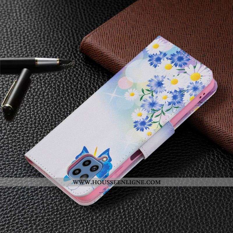Housse Samsung Galaxy M32 Papillons et Fleurs Peints