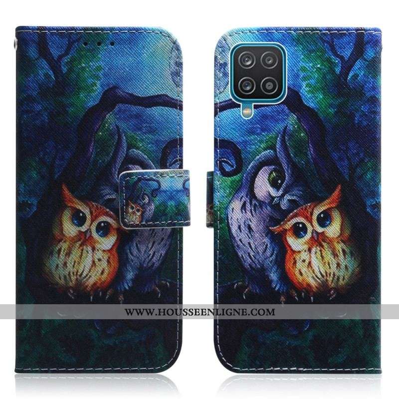 Housse Samsung Galaxy M32 Peinture de Hiboux