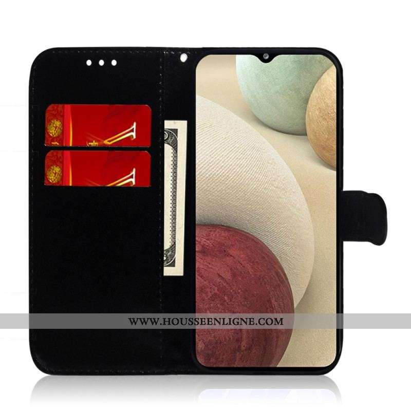 Housse Samsung Galaxy M32 Simili Cuir Couverture Miroir