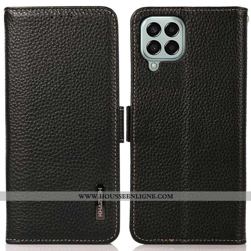 Housse Samsung Galaxy M33 5G Cuir Litchi KHAZNEH RFID