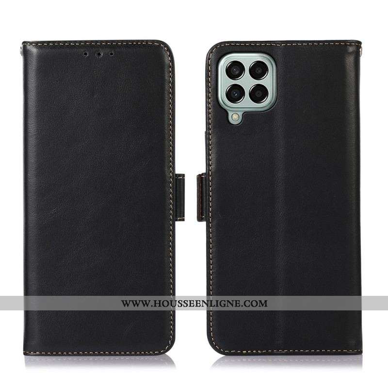 Housse Samsung Galaxy M33 5G Véritable Cuir Fonction RFID