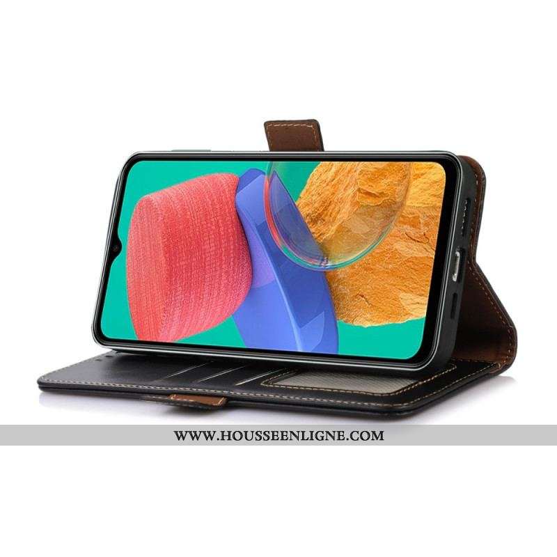 Housse Samsung Galaxy M33 5G Véritable Cuir Fonction RFID