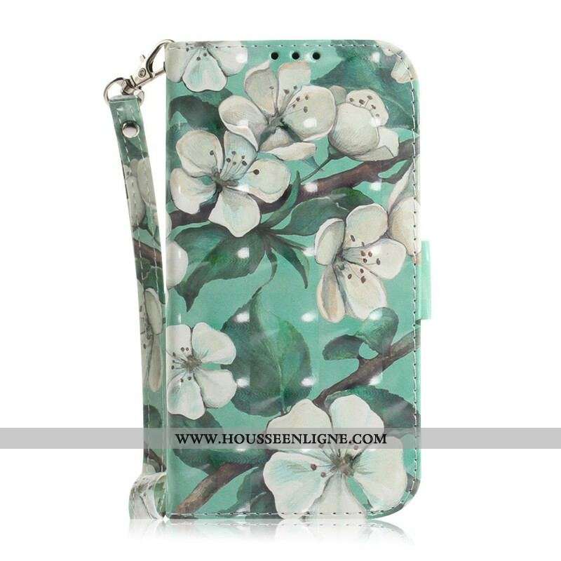Housse Samsung Galaxy M51 Arbre en Fleurs à Lanière