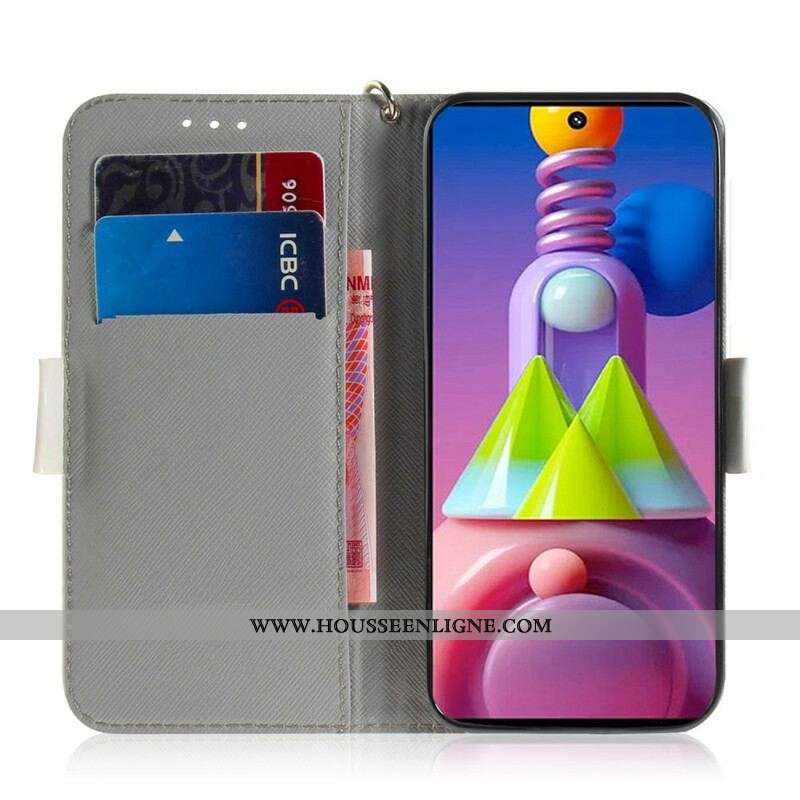 Housse Samsung Galaxy M51 Arbre en Fleurs à Lanière