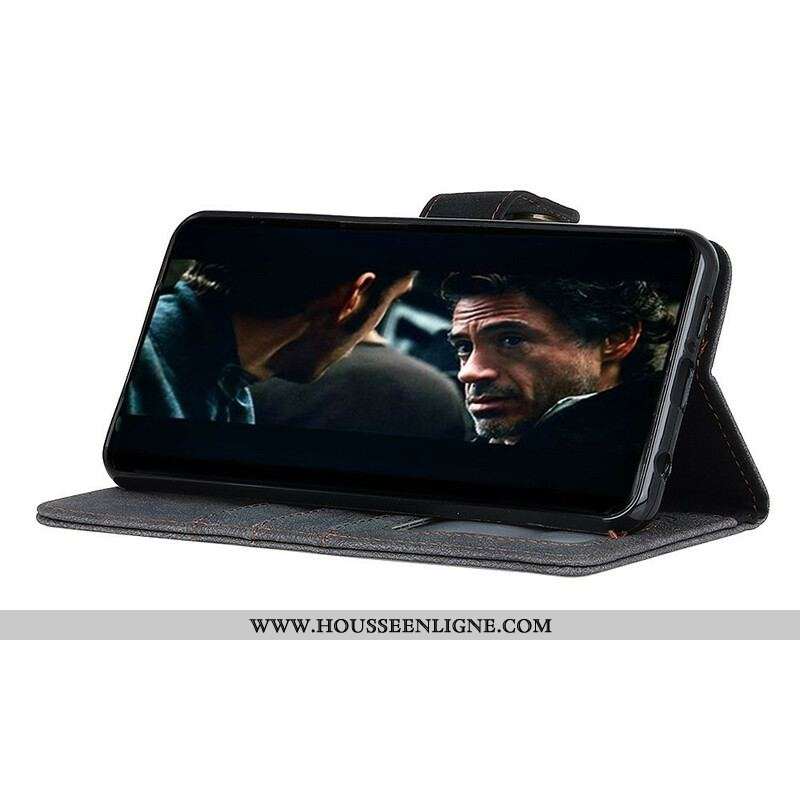 Housse Samsung Galaxy M51 Simili Cuir Fendu Rétro KHAZNEH
