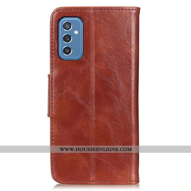 Housse Samsung Galaxy M52 5G Cuir Fendu Fermoir Réversible