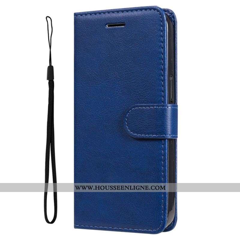 Housse Samsung Galaxy M52 5G Cuir Mat à Lanière