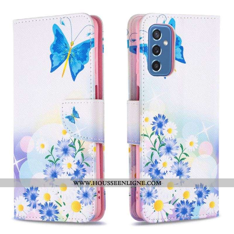 Housse Samsung Galaxy M52 5G Papillon et Fleurs
