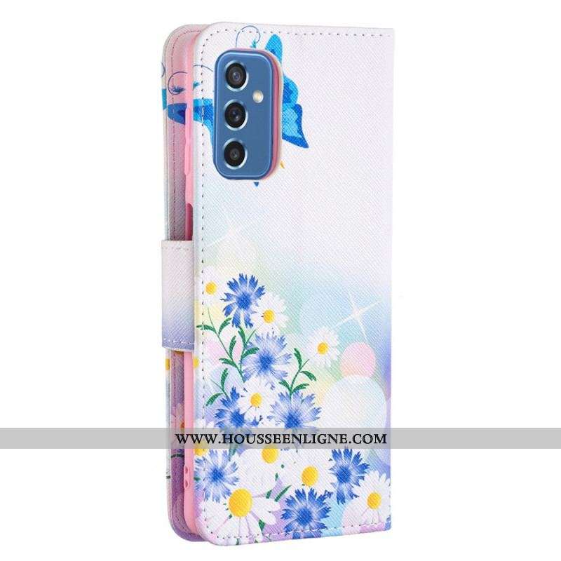 Housse Samsung Galaxy M52 5G Papillon et Fleurs