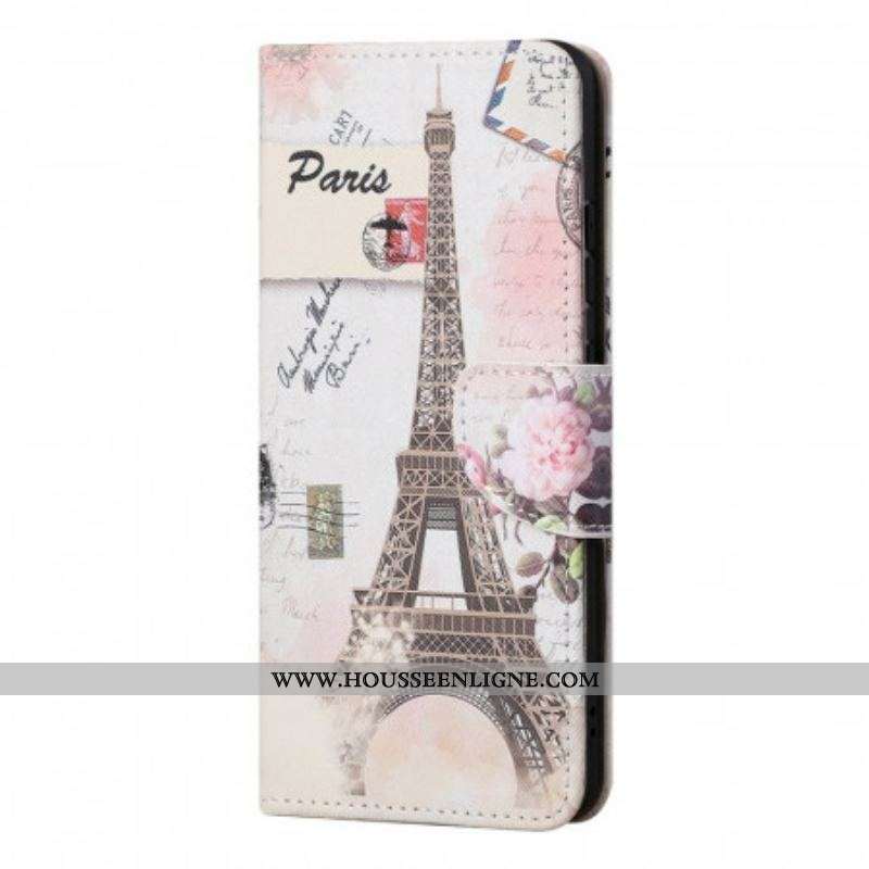 Housse Samsung Galaxy M52 5G Tour Eiffel Retro