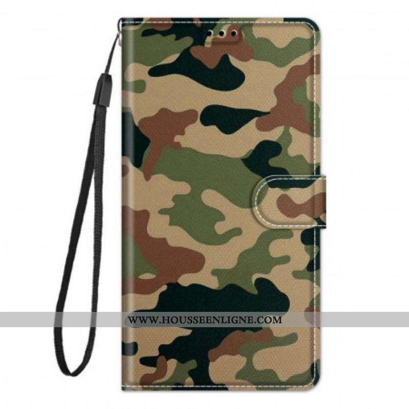 Housse Samsung Galaxy M53 5G Camouflage à lanière