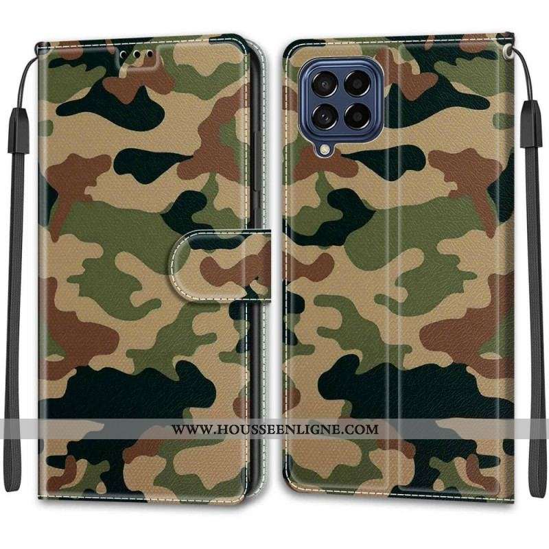 Housse Samsung Galaxy M53 5G Camouflage à lanière