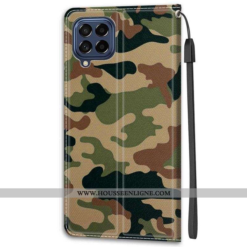 Housse Samsung Galaxy M53 5G Camouflage à lanière