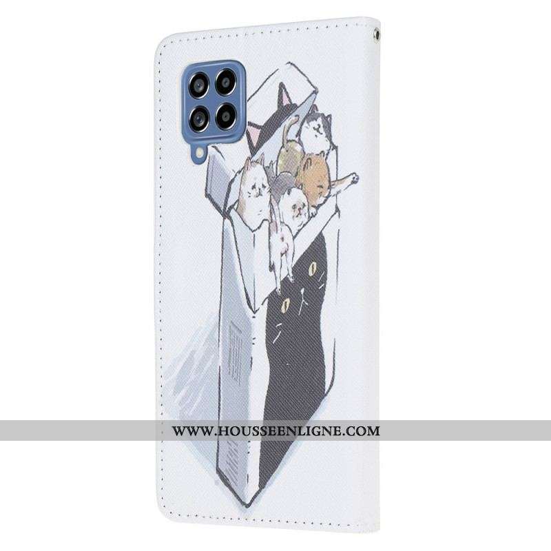 Housse Samsung Galaxy M53 5G Chats à Lanière