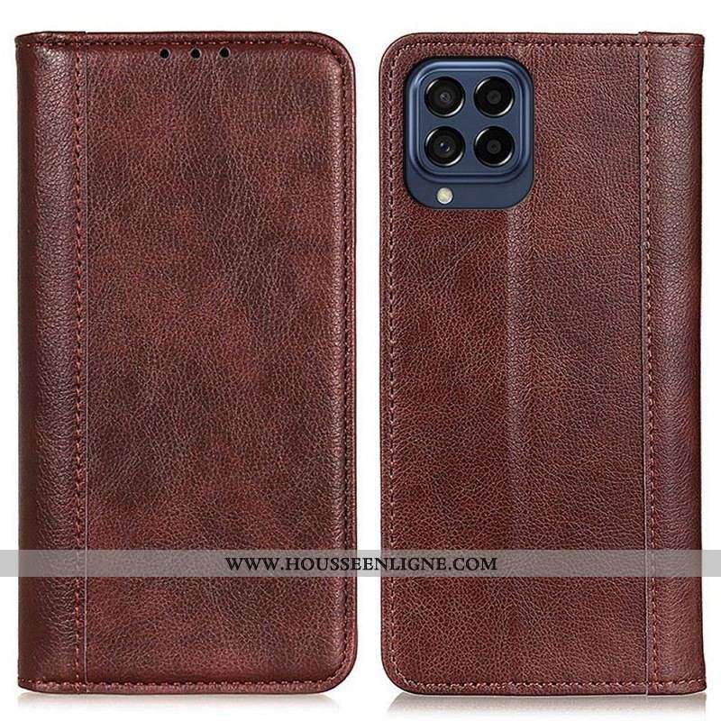 Housse Samsung Galaxy M53 5G Cuir Fendu Litchi