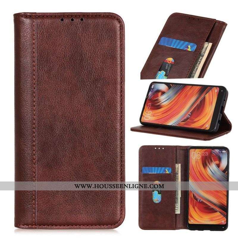 Housse Samsung Galaxy M53 5G Cuir Fendu Litchi