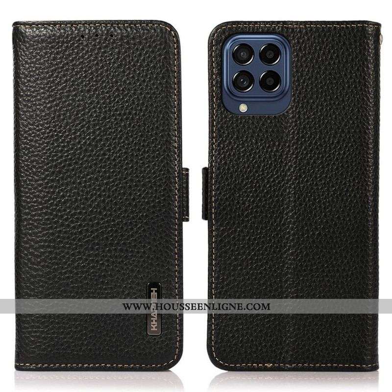 Housse Samsung Galaxy M53 5G Cuir Litchi KHAZNEH RFID
