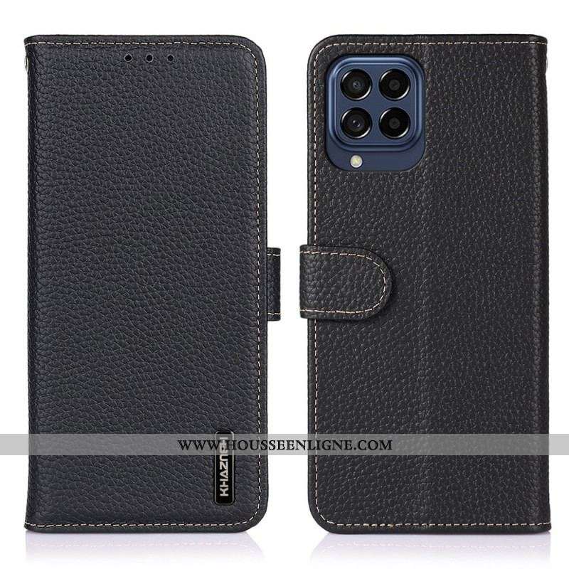 Housse Samsung Galaxy M53 5G Cuir Litchi KHAZNEH