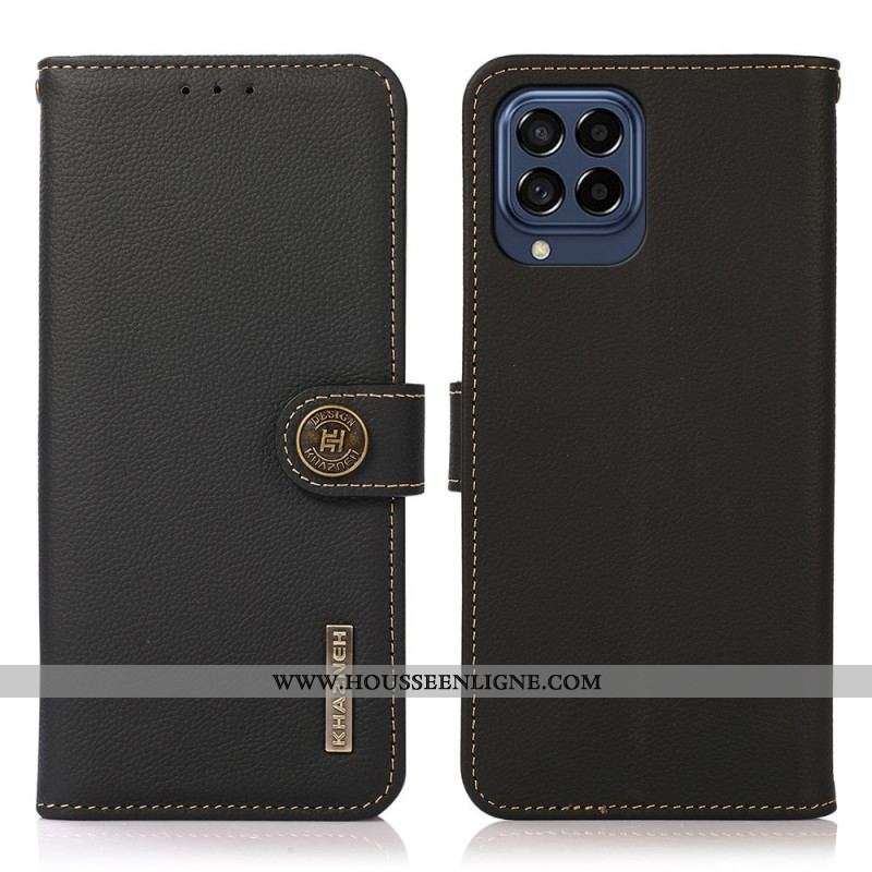 Housse Samsung Galaxy M53 5G Cuir Véritable KHAZNEH RFID