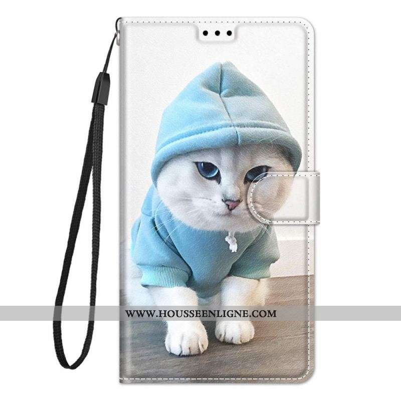 Housse Samsung Galaxy M53 5G Fan des Chats à Lanière