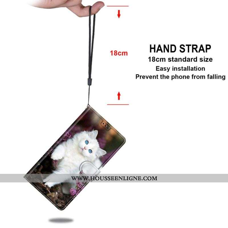 Housse Samsung Galaxy M53 5G Fan des Chats à Lanière