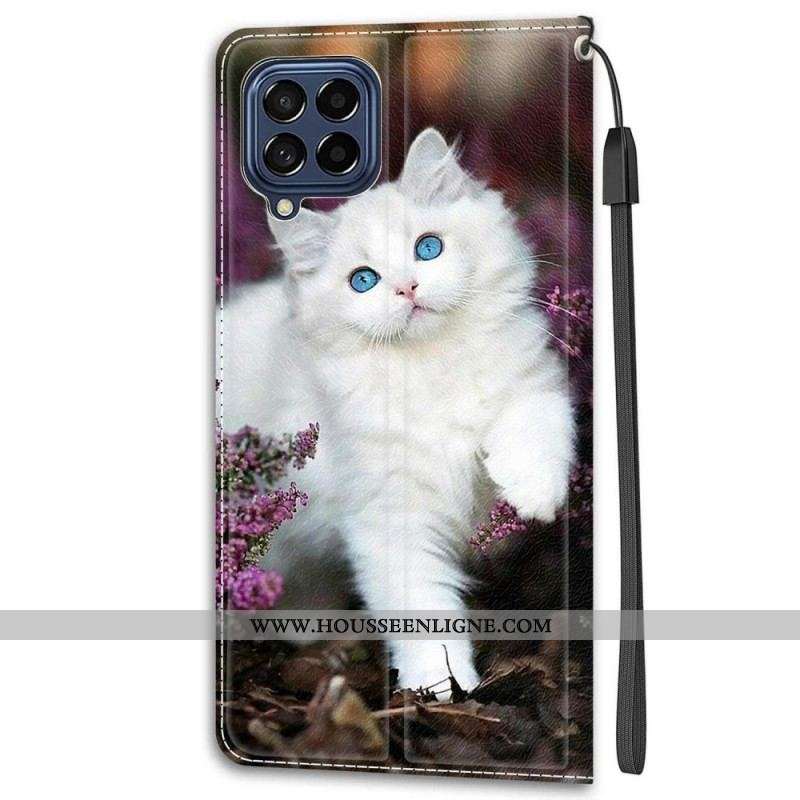 Housse Samsung Galaxy M53 5G Fan des Chats à Lanière