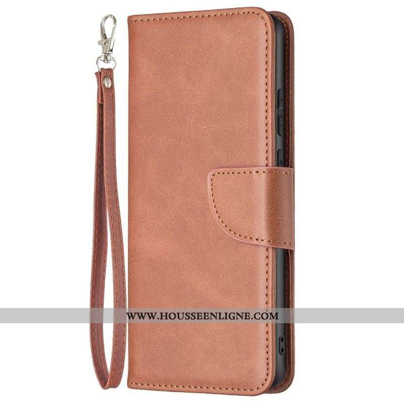 Housse Samsung Galaxy M53 5G Fermoir Oblique avec Lanière