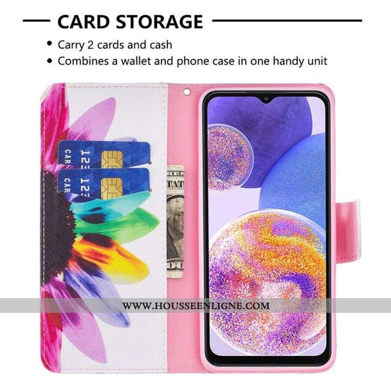 Housse Samsung Galaxy M53 5G Fleur Aquarelle