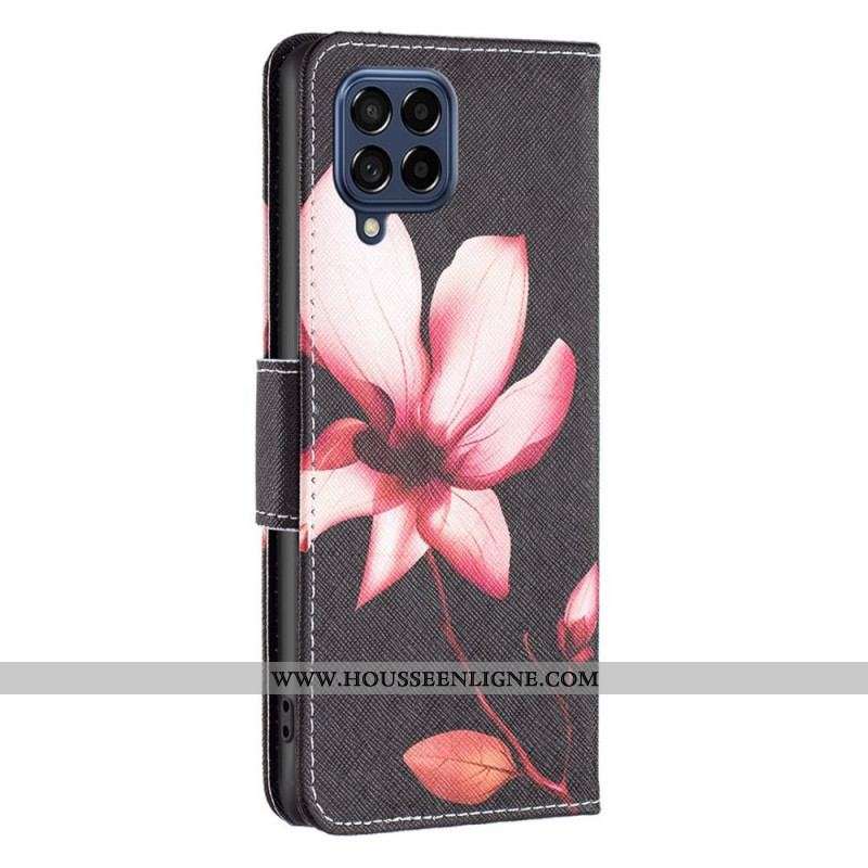 Housse Samsung Galaxy M53 5G Fleur sur Fond Noir