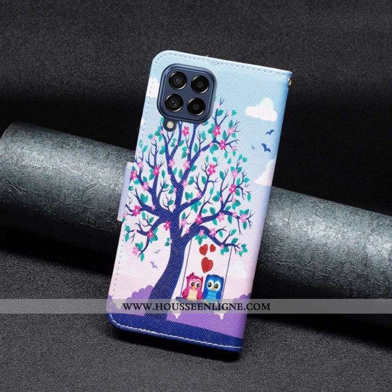 Housse Samsung Galaxy M53 5G Hiboux sur la Balançoire