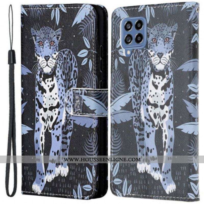 Housse Samsung Galaxy M53 5G Leopard à Lanière