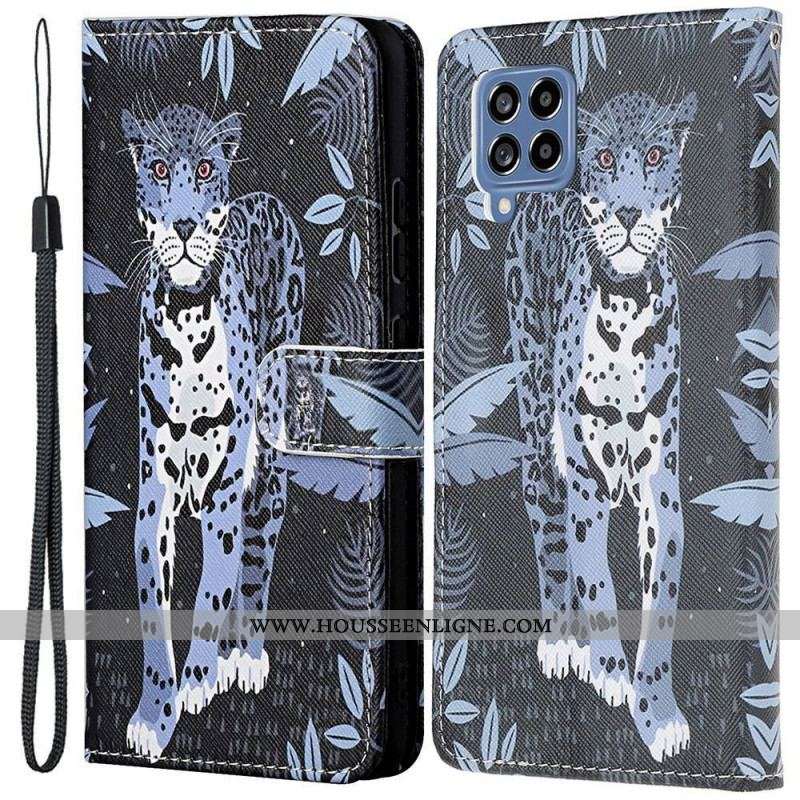 Housse Samsung Galaxy M53 5G Leopard à Lanière