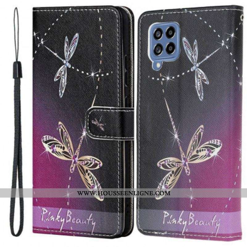 Housse Samsung Galaxy M53 5G Libellules à Lanière