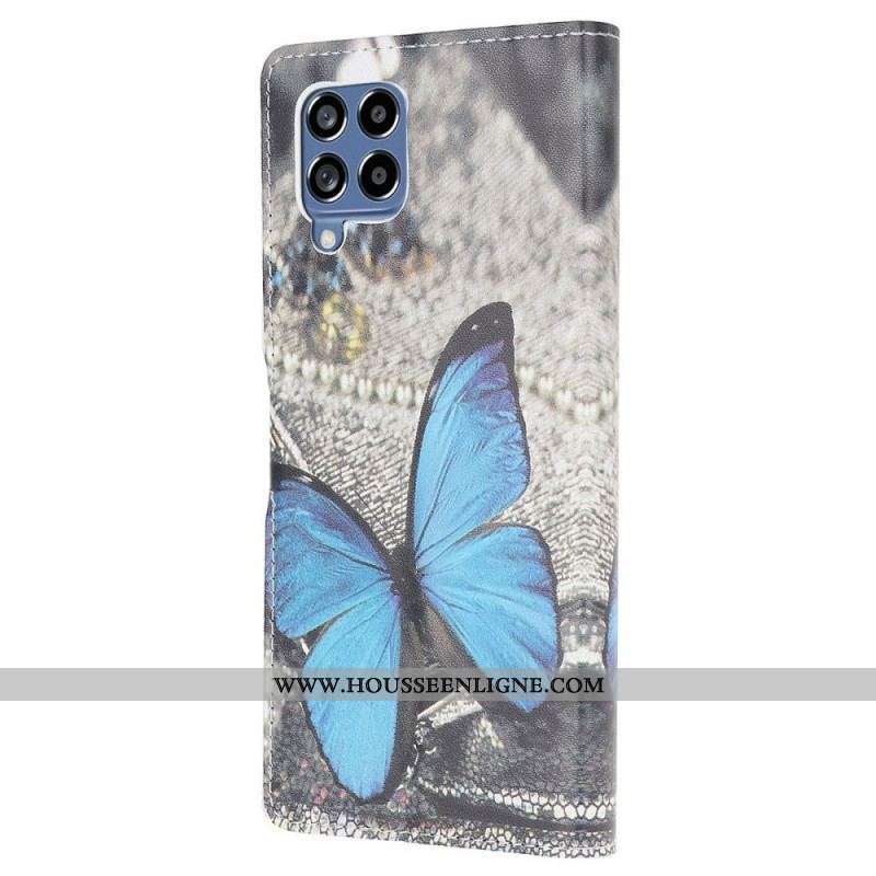 Housse Samsung Galaxy M53 5G Papillon Bleu