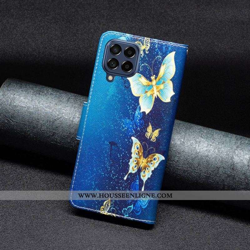 Housse Samsung Galaxy M53 5G Papillons Dorés