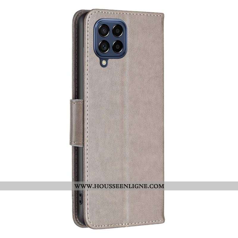 Housse Samsung Galaxy M53 5G Papillons Imprimés à Lanière